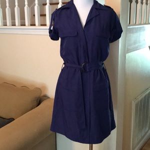 Navy blue New York and company zip dress